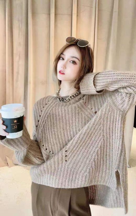 3楼阿玛施AMASS咖色镂空毛衣 商品图4