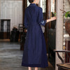 上海旗袍厂KDS-2153早秋女装新款宽松休闲文艺天丝提花刺绣禅意茶服中长连衣裙 商品缩略图3