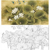 横幅工笔画花鸟白描底稿-HN02 商品缩略图0