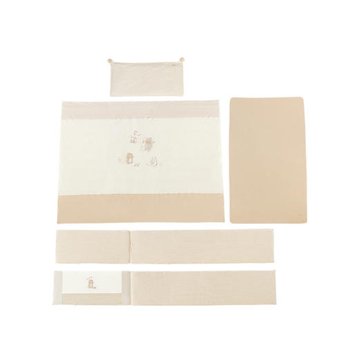 英氏-寝具类（秋）C9有机棉大床包浅石蜡色 商品图1