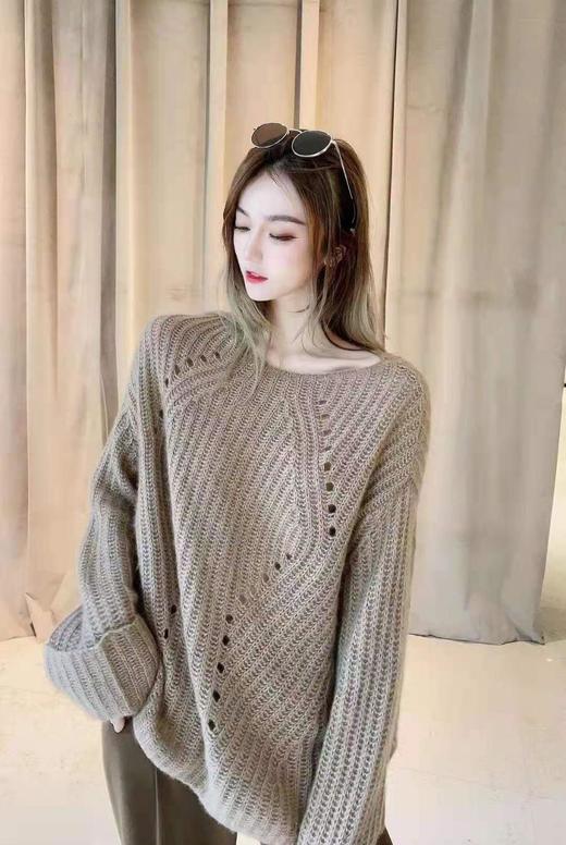 3楼阿玛施AMASS咖色镂空毛衣 商品图3