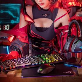 ROG 游侠RX 机械键盘 有线游戏键盘 光学触发机械红轴 RGB背光键盘 防水防尘键盘104键 黑色
