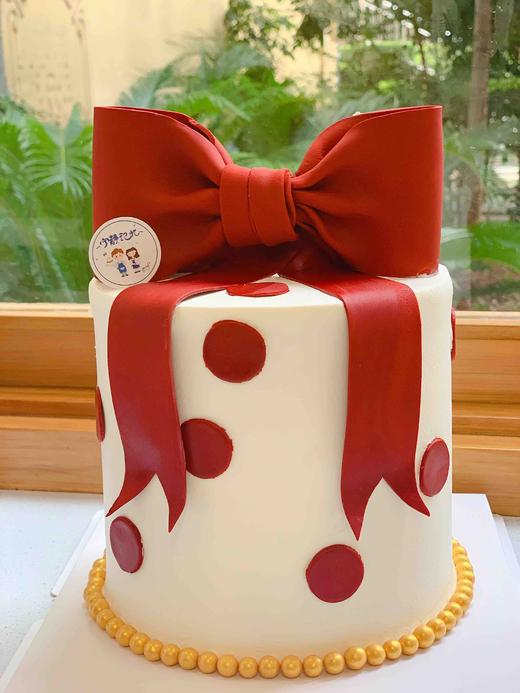 翻糖蝴蝶结奶油蛋糕 下单前请仔细阅读商品详情 商品图0