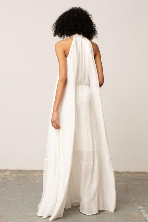 Palmer Harding 奶白色条纹珍珠扣系带衬衫裙 商品图6