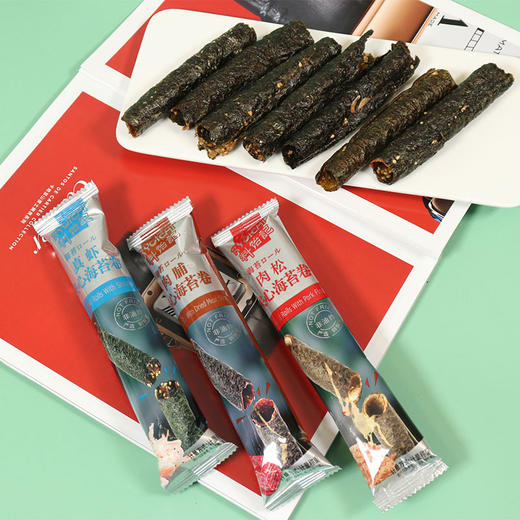 【送宠爱】32g 料饴记真虾海苔卷/肉脯夹心海苔卷 商品图1