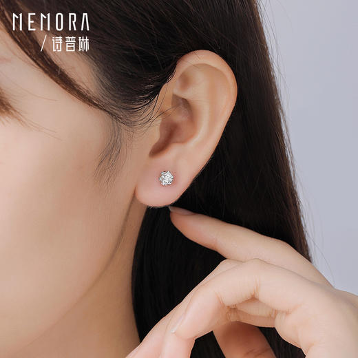 MEMORA诗普琳玫瑰誓约系列白18K金玫瑰18K金钻石耳钉DE0367（不同钻石规格价格不同，详情咨询客服） 商品图7