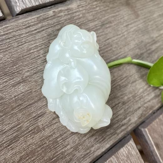 和田玉（羊脂白玉）籽料挂件--财福双得70.75g 商品图2