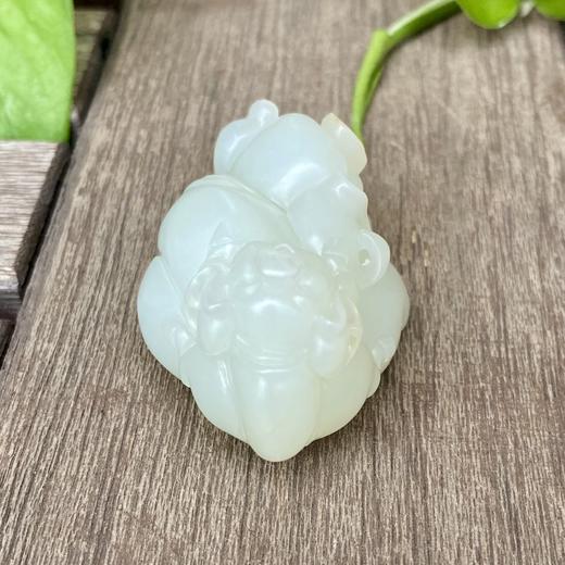 和田玉（羊脂白玉）籽料挂件--财福双得70.75g 商品图5