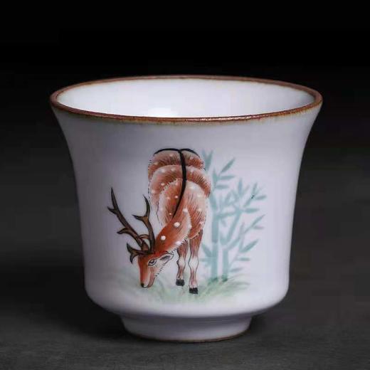 景德镇手绘茶杯纯手工汝瓷开片主人杯单只家用喝茶杯中式 商品图1