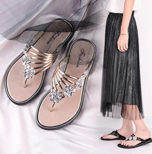 【服饰鞋包】女士拖鞋夏季凉拖新款平底夹脚女鞋轻便拖鞋女外穿休闲人字拖 商品图2