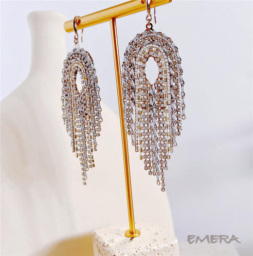 EMERA爱莫若2021夏季新款必入许愿梦网流苏耳环 商品图1