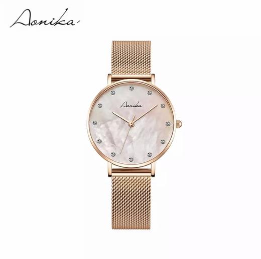 1F【奥尼卡】(AONIKA)手表女欧美表英国女士手表时尚简约玫瑰金钢带镶钻白贝母腕表石英表 蓝色贝母面AL2.28.4.4.5.00 商品图8