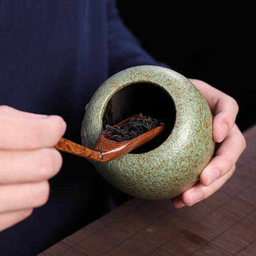 装茶叶罐复古粗陶密封存茶罐小号储物罐普洱醒茶罐茶仓家用茶叶桶 商品图3