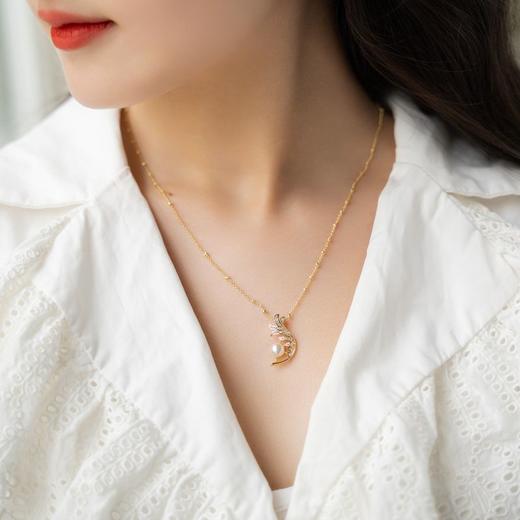 Manreya玛芮雅「凤羽珍珠」极致锆石天然淡水珍珠吊坠项链毛衣链 商品图1