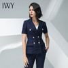 IWY/藏青色条纹短袖西装长裤套装团队职业装CP10215 商品缩略图6