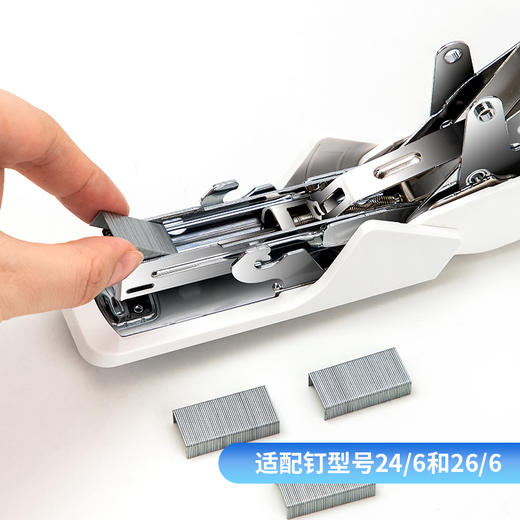 得力订书机0466白/黑12#省力 商品图3