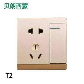 西蒙T2金色  一开五孔