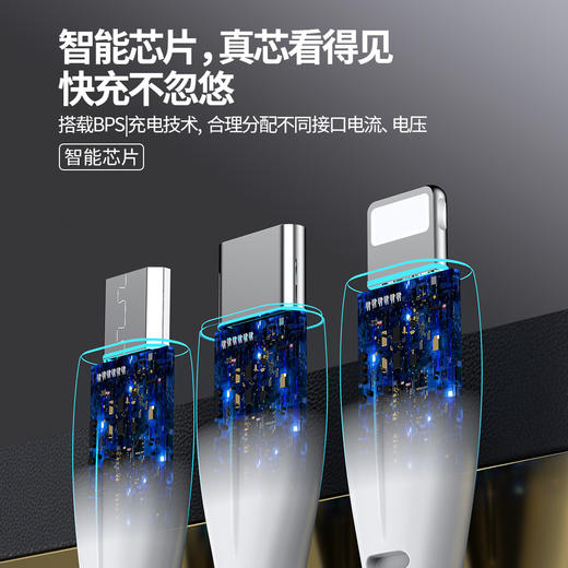 1拖3闪充数据线  安卓智能通用数据线 适用于OPPO VIVO 数据线 商品图1
