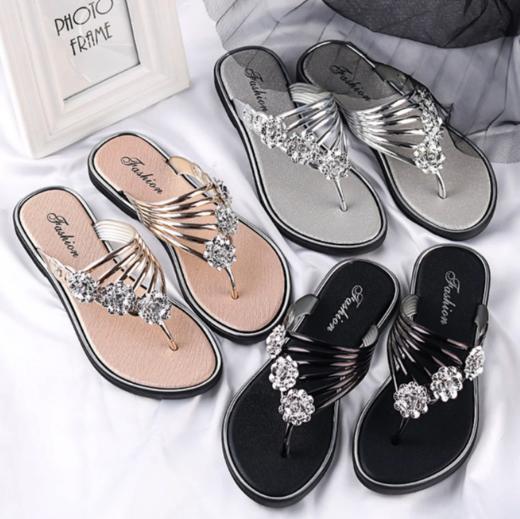 【服饰鞋包】女士拖鞋夏季凉拖新款平底夹脚女鞋轻便拖鞋女外穿休闲人字拖 商品图0