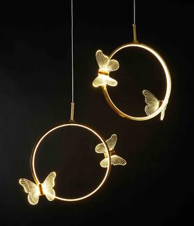 2头圆形蝴蝶吊灯【运费自理】