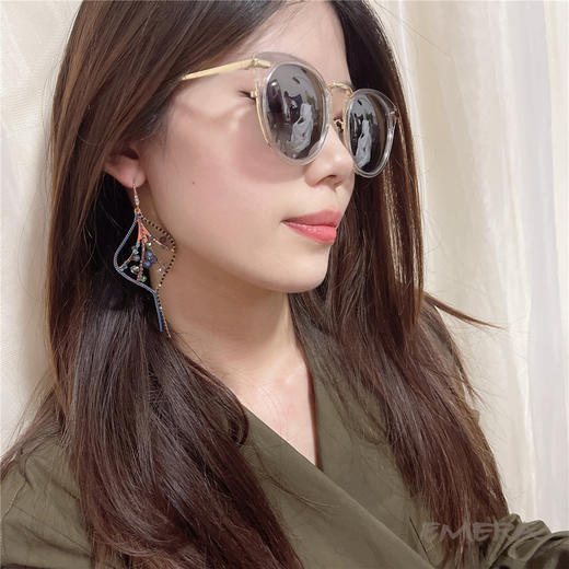 EMERA爱莫若2021夏季新款必入彩色水晶流苏耳环 商品图1