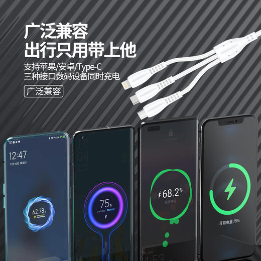 1拖3闪充数据线  安卓智能通用数据线 适用于OPPO VIVO 数据线 商品图3
