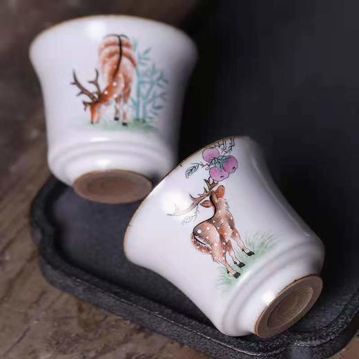景德镇手绘茶杯纯手工汝瓷开片主人杯单只家用喝茶杯中式 商品图2