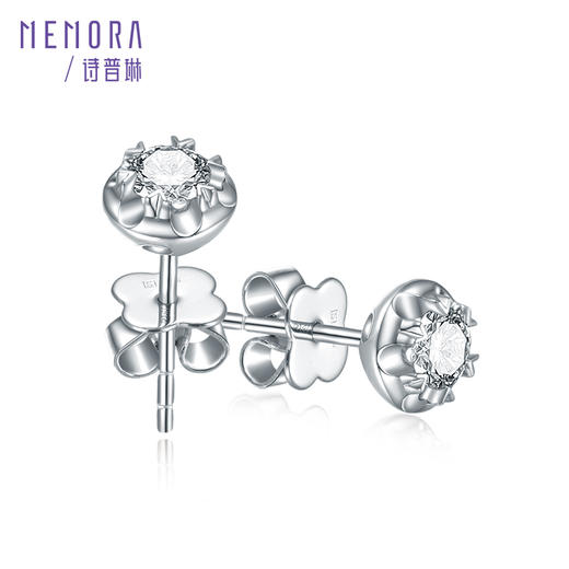 MEMORA诗普琳玫瑰誓约系列白18K金玫瑰18K金钻石耳钉DE0367（不同钻石规格价格不同，详情咨询客服） 商品图2