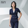 IWY/藏青色条纹短袖西装长裤套装团队职业装CP10215 商品缩略图5
