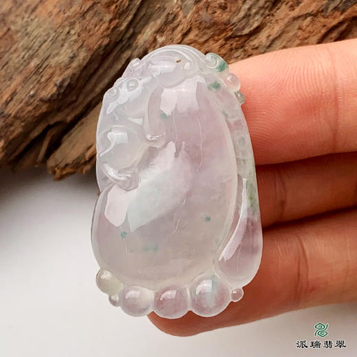 派瑞翡翠 翡翠挂件 冰糯种 无色 飘花 商品图2