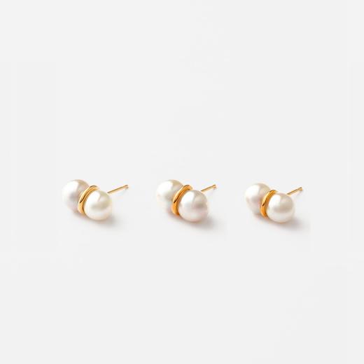 北京仓｜Januka-Twin pearl-Akoya“小雪人”珍珠 10K金 耳钉（大号 单只）［日本设计师］ 商品图2