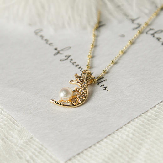 Manreya玛芮雅「凤羽珍珠」极致锆石天然淡水珍珠吊坠项链毛衣链 商品图4