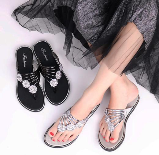 【服饰鞋包】女士拖鞋夏季凉拖新款平底夹脚女鞋轻便拖鞋女外穿休闲人字拖 商品图1