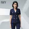 IWY/藏青色条纹短袖西装长裤套装团队职业装CP10215 商品缩略图2