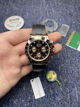 Rolex劳力士 迪通拿计时系列 黑色盘 间玫金黑色陶瓷圈口 进口橡胶表带