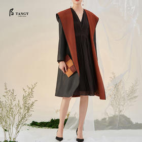 TANGY Collection/天意精品2021年秋冬新品莨绸香云纱双面穿外套