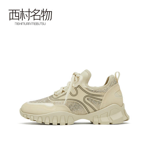 西村名物2021秋季新款时尚潮流运动风厚底老爹鞋女休闲鞋X21CM32971 商品图1
