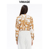 VIMAGE纬漫纪秋季新款时尚通勤印花飘带衬衫女上衣V1613212 商品缩略图3