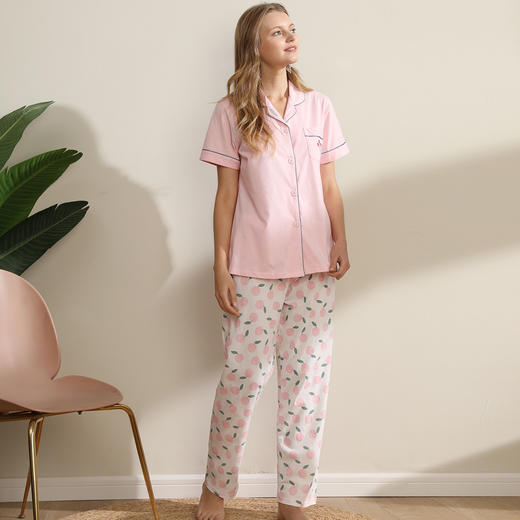 【断码特价】I'd爱帝女士纯棉短袖长裤家居服 商品图8