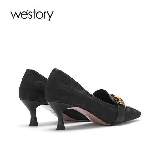westory女款2021秋季时尚花纹细跟高跟单鞋S21CE71461 商品图2