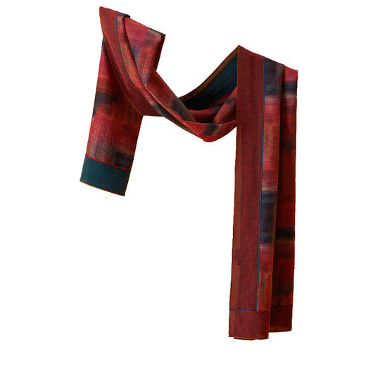 TANGY Collection/天意精品2021年秋冬新品真丝壁画印染莨绸围巾 商品图2