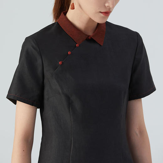 TANGY Collection/天意精品2021年秋冬新品真丝莨绸香云纱连衣裙 商品图3