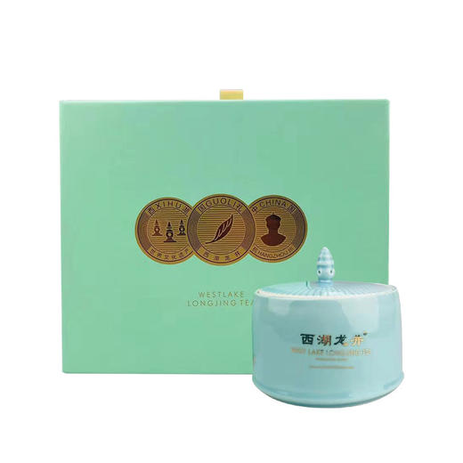 龙井2021明前新茶叶100g龙井茶礼盒装绿茶批发瓷瓶龙井茶带防伪标 商品图4