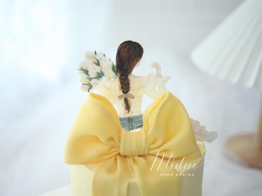 女士款 小清新 黄色 翻糖蝴蝶结 手绘糖牌 背影女孩 商品图1