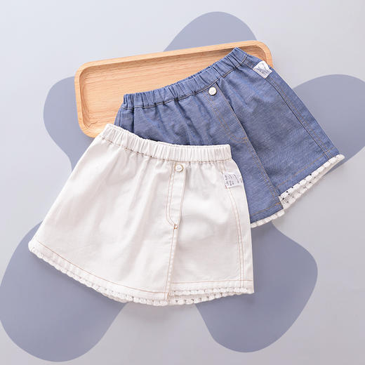 拉比-童衣类（夏）E1轻氧裙裤米白 商品图0
