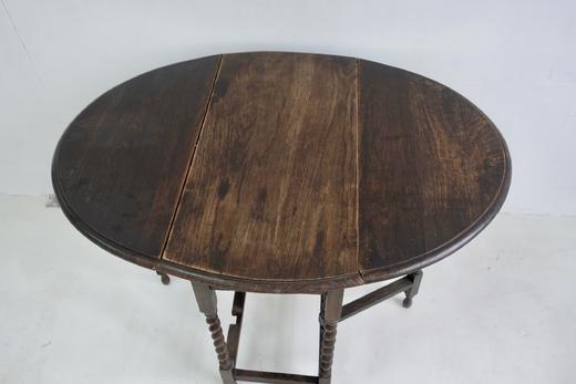 英国1920s橡木滑门腿式餐桌 可折叠 手工螺扭式桌腿 商品图9