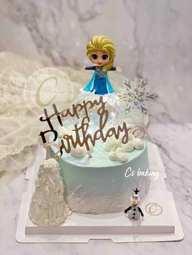 迪士尼 冰雪奇缘 艾莎ELSA场景F款 忌廉蛋糕（默认自提，收费配送请联系客服）