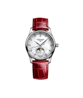 LONGINES浪琴女士名匠系列Ø 34mm 白色珍珠母贝表盘机械腕表，三款可选