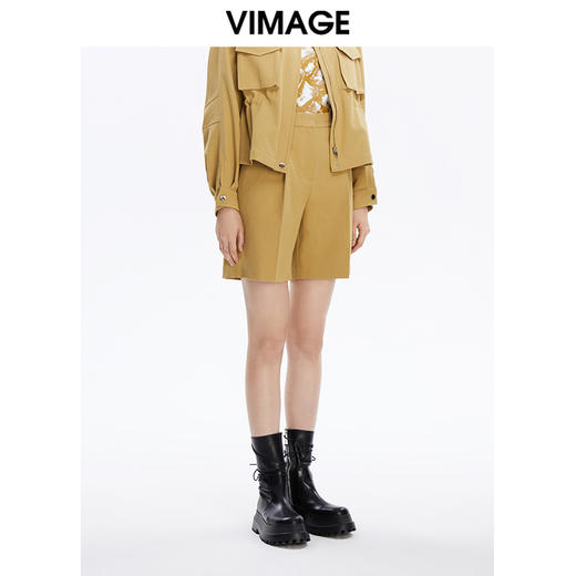 VIMAGE纬漫纪秋季新款高腰显瘦休闲短裤女V1605207裤子 商品图2
