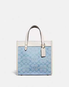 COACH 经典标志Chambray香布雷平纹面料FIELD 22号托特包